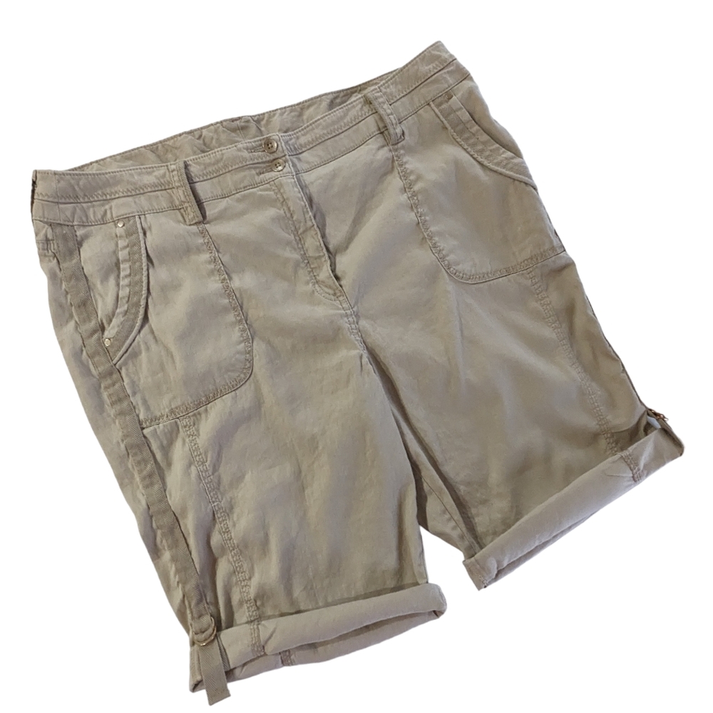 Chico's Linen and Cotton Blend Shorts Size 16